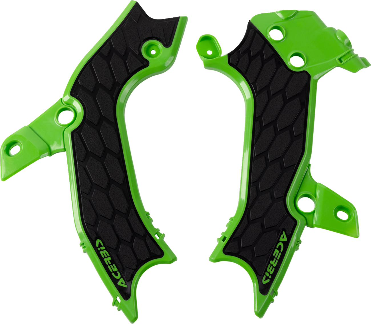 Acerbis X-Grip Frame Guards - Green/Black - KX 250/X/450 2025-2025 Kawasaki KX250 / 2024-2025 Kawasaki KX450 / 2025-2025 Kawasaki KX250X