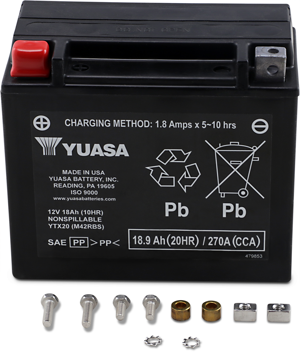 Yuasa AGM Battery - YTX20 Harley Davidson