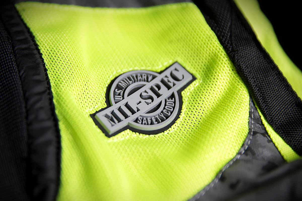 Icon Mens Yellow Mesh Mil Spec Interceptor Reflective Motorcycle Riding