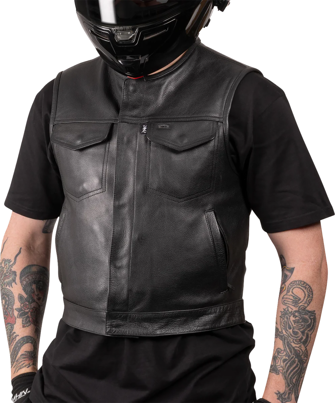Thrashin supply co. Encinal Leather Shorty Riding Vest