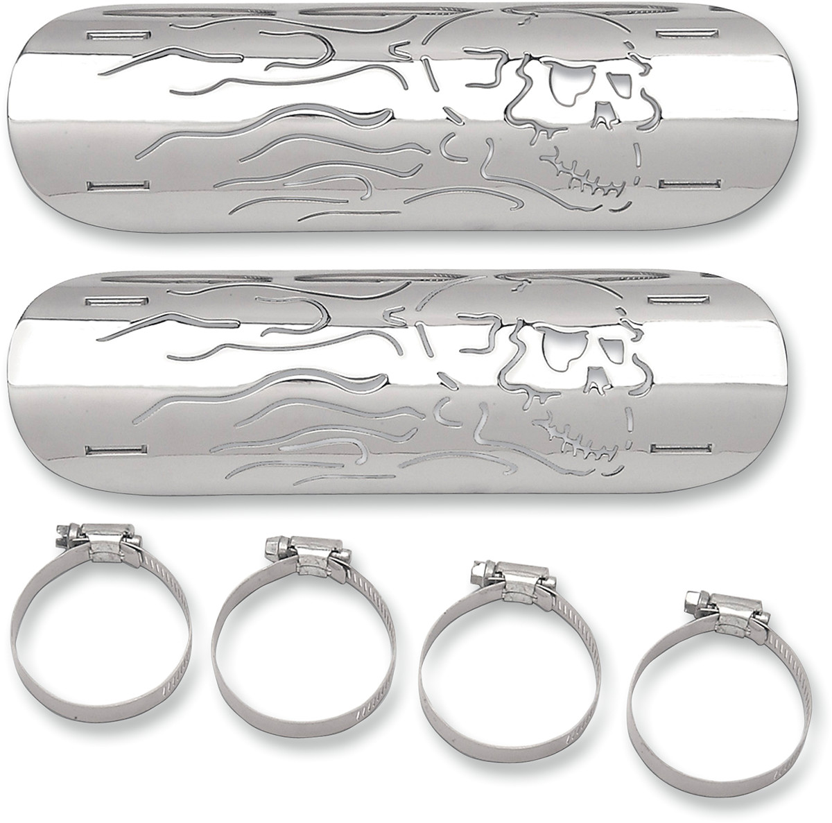 Drag Specialties Flaming Skull Heat Shields