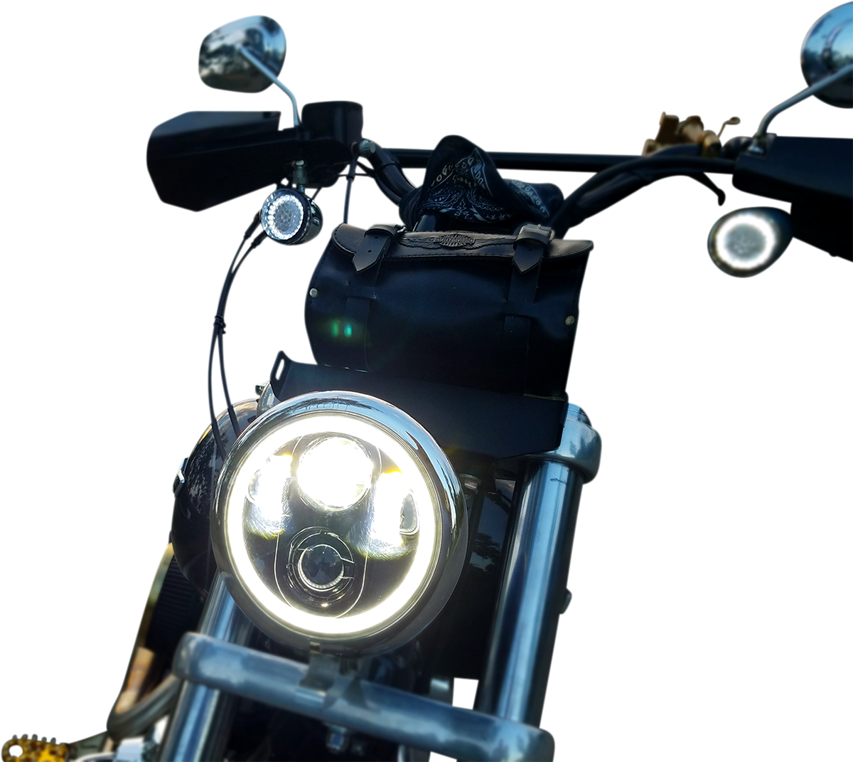 Custom Dynamics LED 5 3/4" Halo Headlamp For Harley Dyna / Softail / Sportster 1986-2022