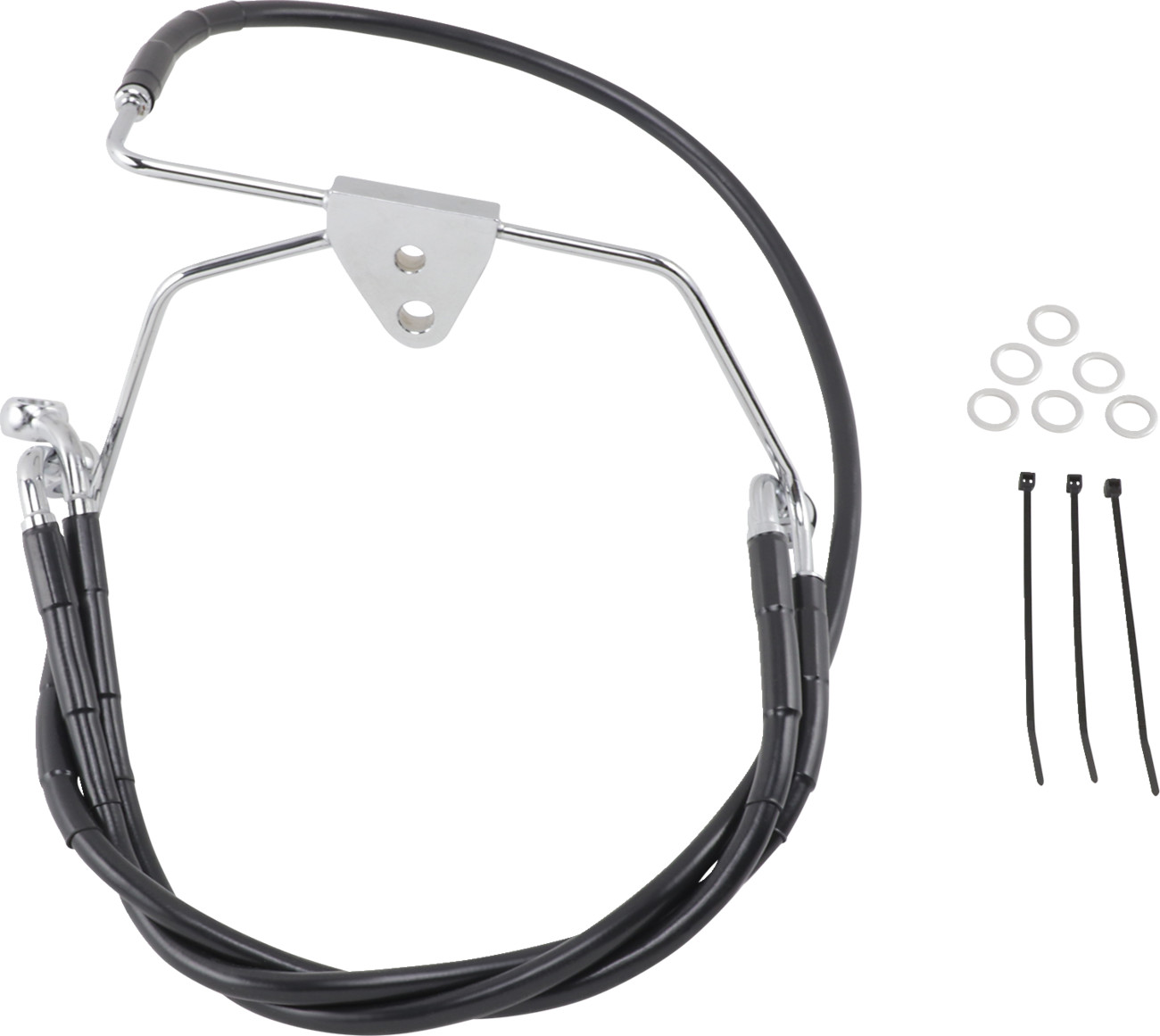 Drag Specialties Extended Length Black Vinyl Brake Line Kit