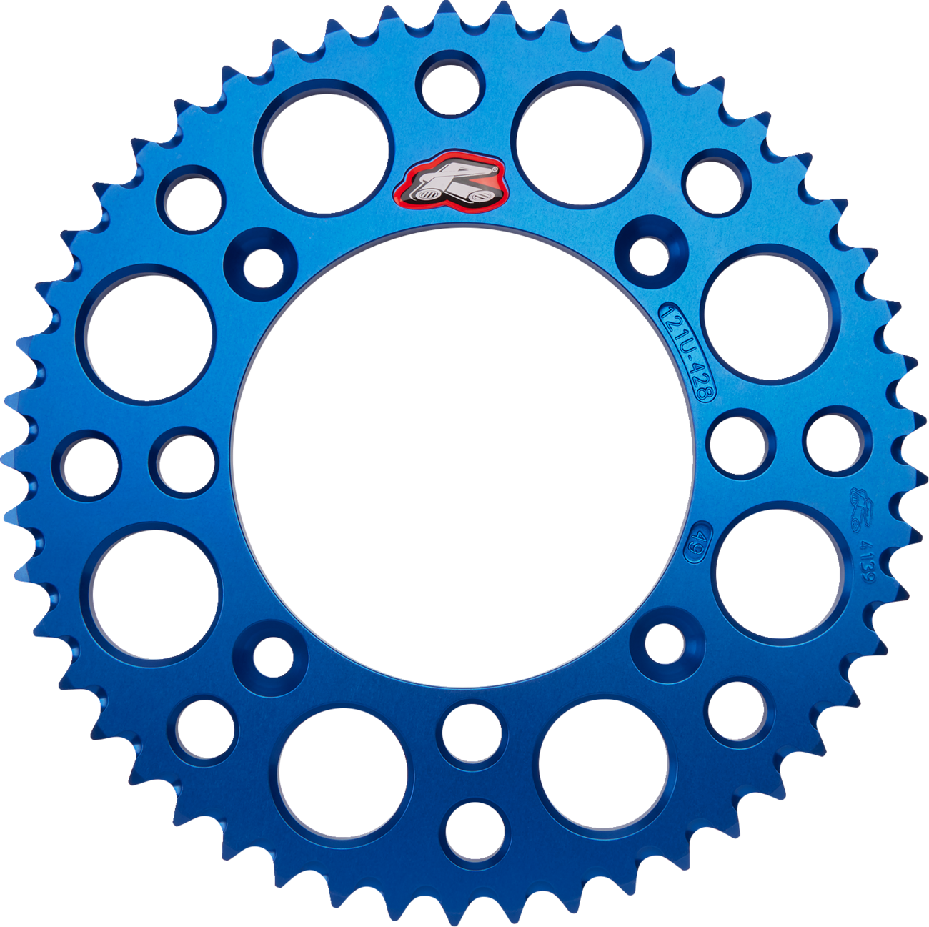 Renthal Rear Sprocket - Aluminum - 49 Tooth - Blue - Suzuki/Yamaha 49T