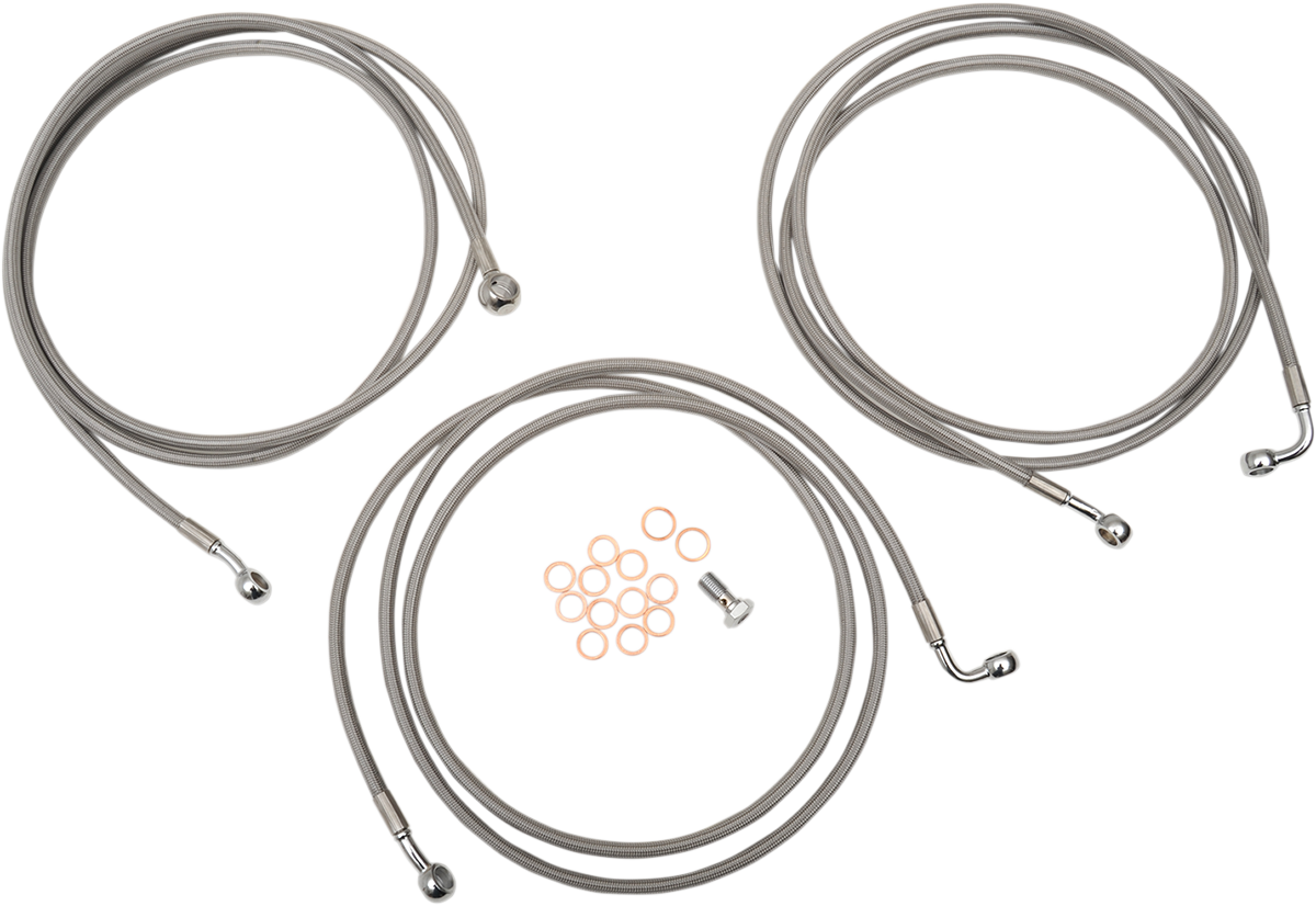 La choppers Brake Lines - 18" - 20" Ape Hanger Handlebars - Stainless Steel Harley Davidson