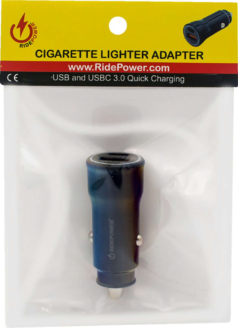 RidePower Cigarette Lighter Power Adapter USB And USBC Port 3.0 Charging