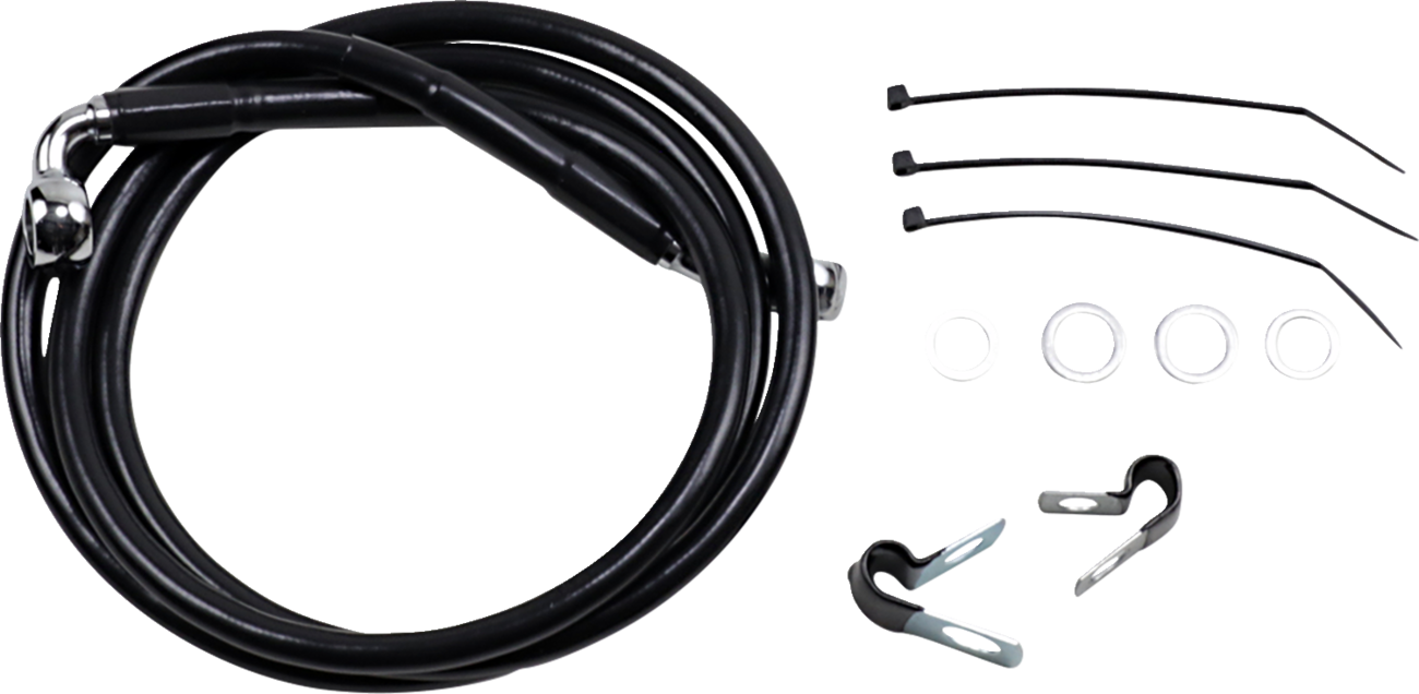 Drag Specialties Extended Length Black Vinyl Brake Line Kit