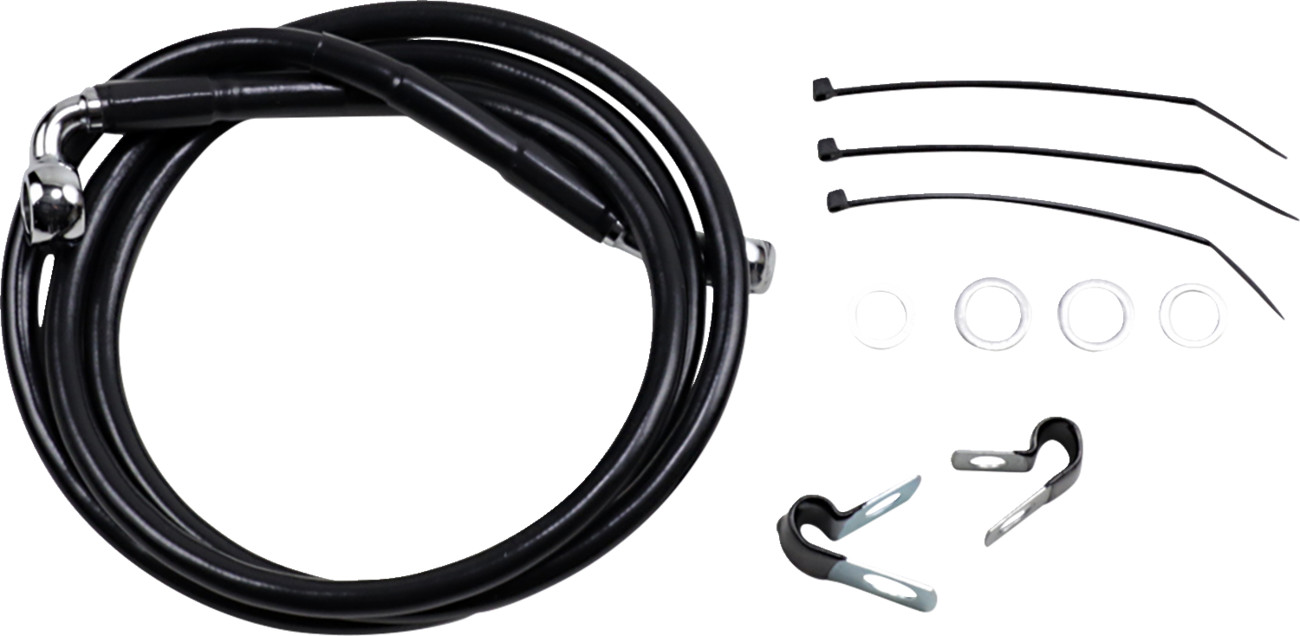 Drag Specialties Extended Length Black Vinyl Brake Line Kit