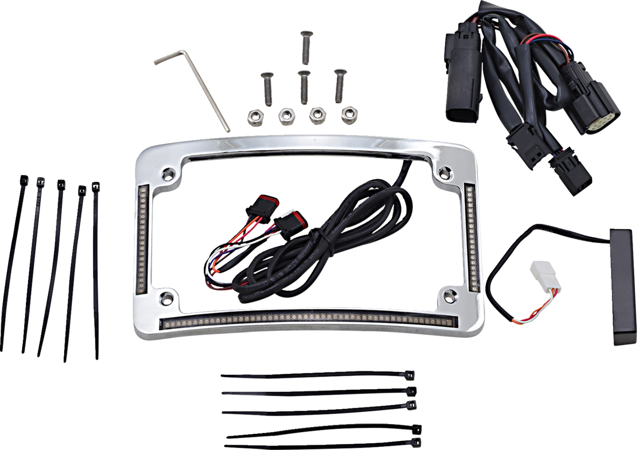 Plug & Play Run/Brake/Turn LED Radius License Plate Frame
