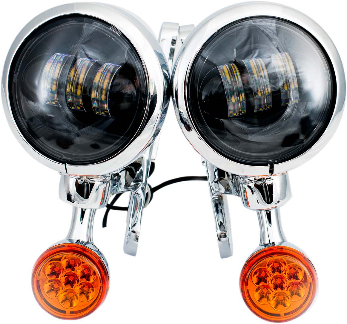 RIVCO PRODUCTS Light Brackets with LED Auxiliary Lights and Turn Signals
