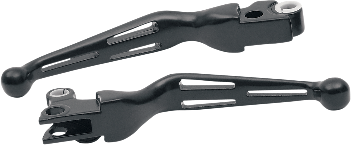 Drag specialties Slotted Wide Blade Lever Set - Black Harley Davidson