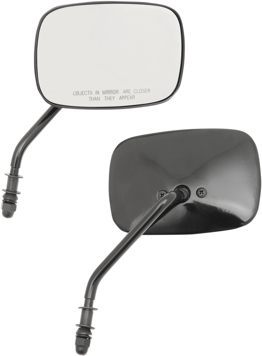 Drag specialties Mirrors - OEM - Side View - Rectangle - Black - Short - Pair