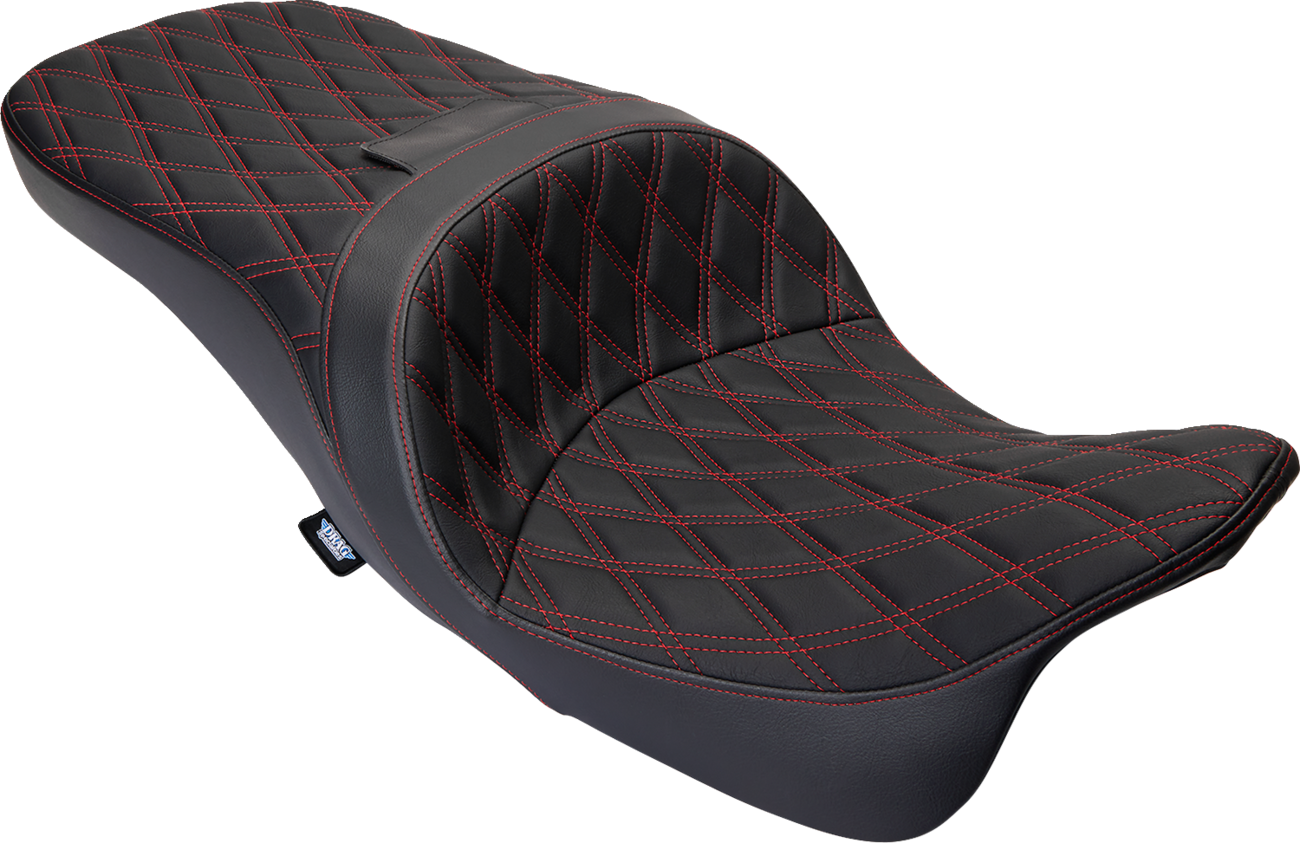 SEAT FREEDOM VINYL DOUBLE DIAMOND RED STITCH FLH 2009-2023