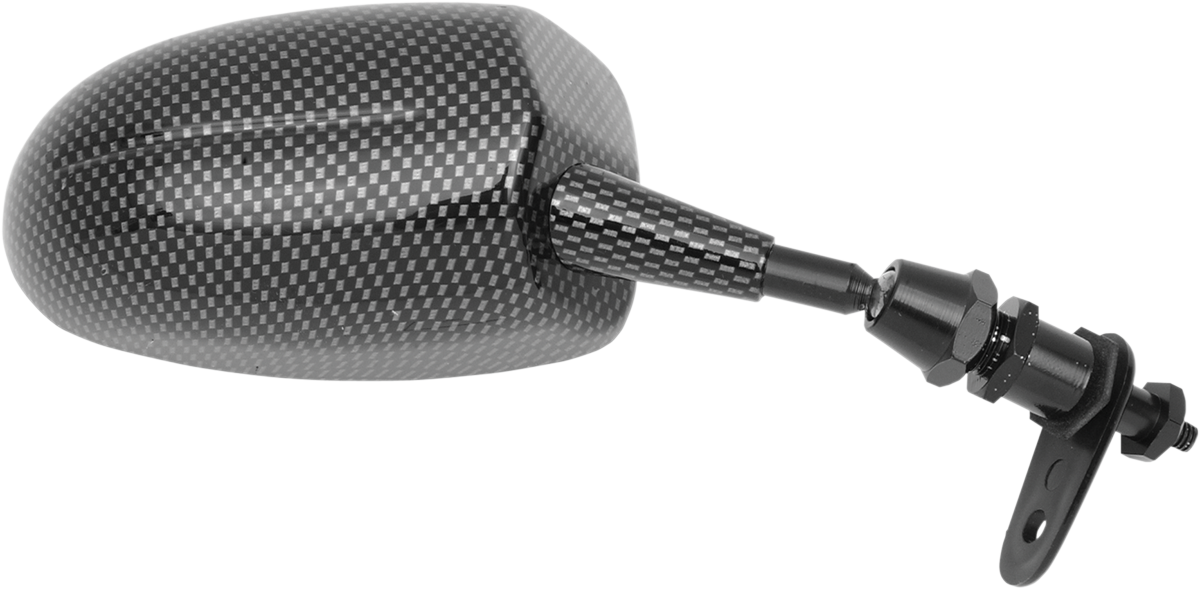 Parts unlimited Mirror - Side View - Teardrop - Carbon Fiber - Right - Each