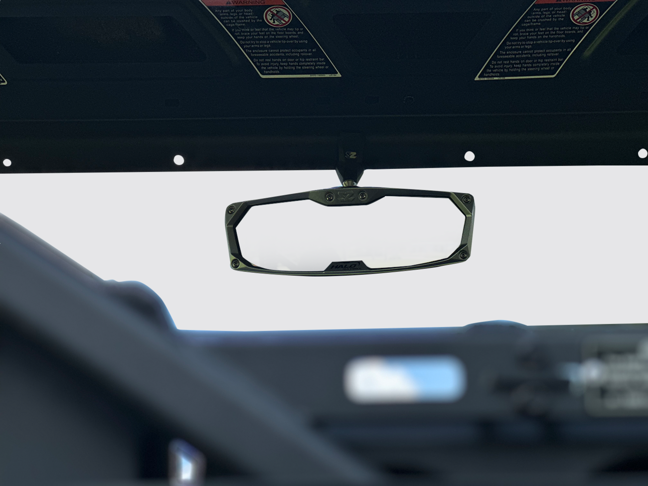 SEIZMIK Halo R Rear View Mirror with Cast Aluminum Bezel - CF Moto