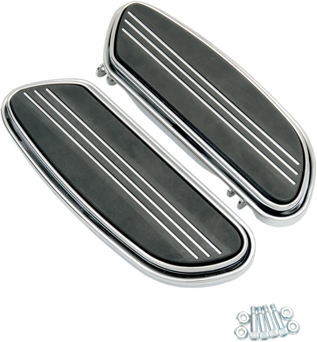 Drag specialties Sweeper Floorboards - Driver - Chrome - FL Harley Davidson