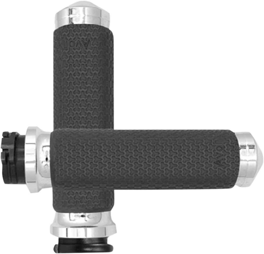 Avon grips Vibration Dampening Memory Foam Grips - Small - Chrome Harley Davidson