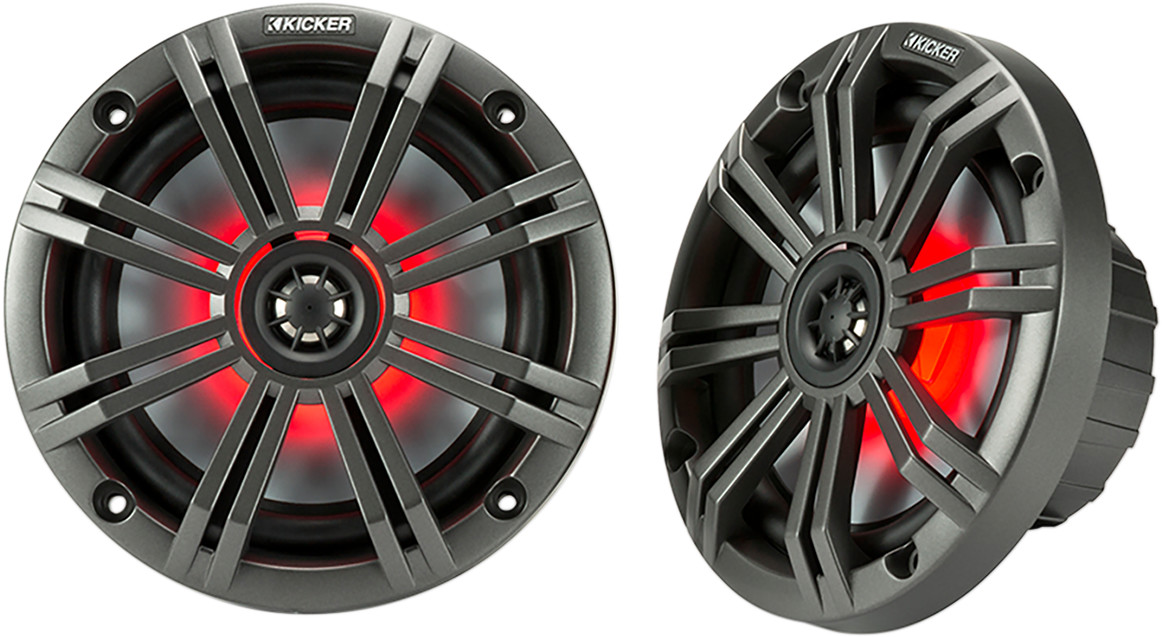 KICKER All-Weather Coaxial Speakers with LED Lighting
