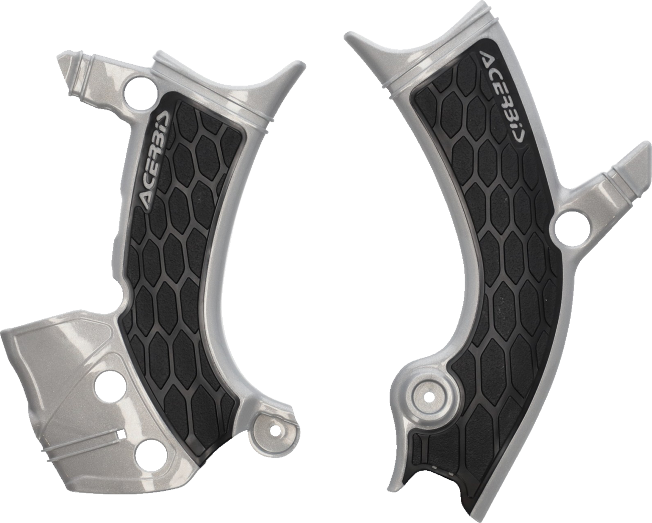 Acerbis X-Grip Frame Guards - Silver/Black - YZ 250F/450F 2024-2024 Yamaha YZ250F / 2023-2024 Yamaha YZ450F