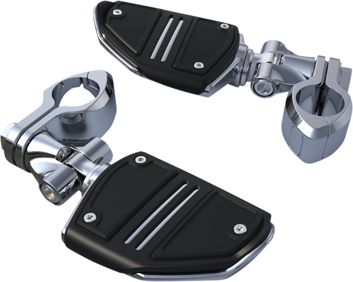 Ciro Twin Rail Footrests For 1 1/4" Highway Bar