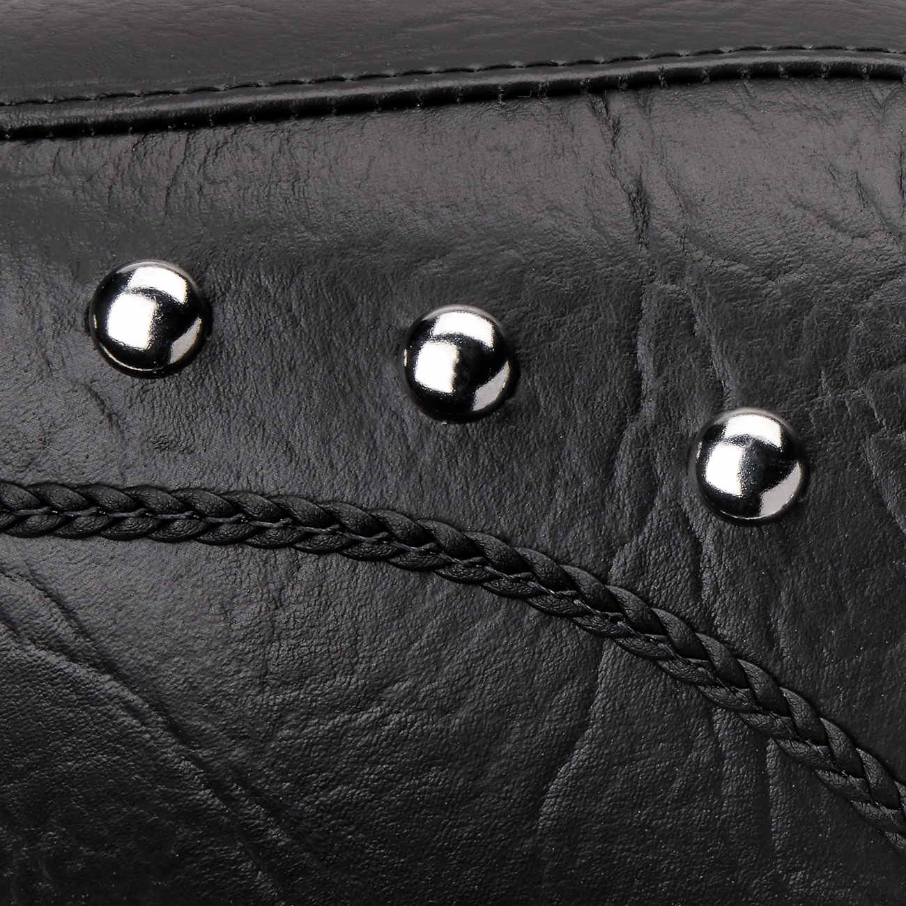 Mustang Wide Rear Seat - Studded - Black - FLST '00-'15 Harley Davidson