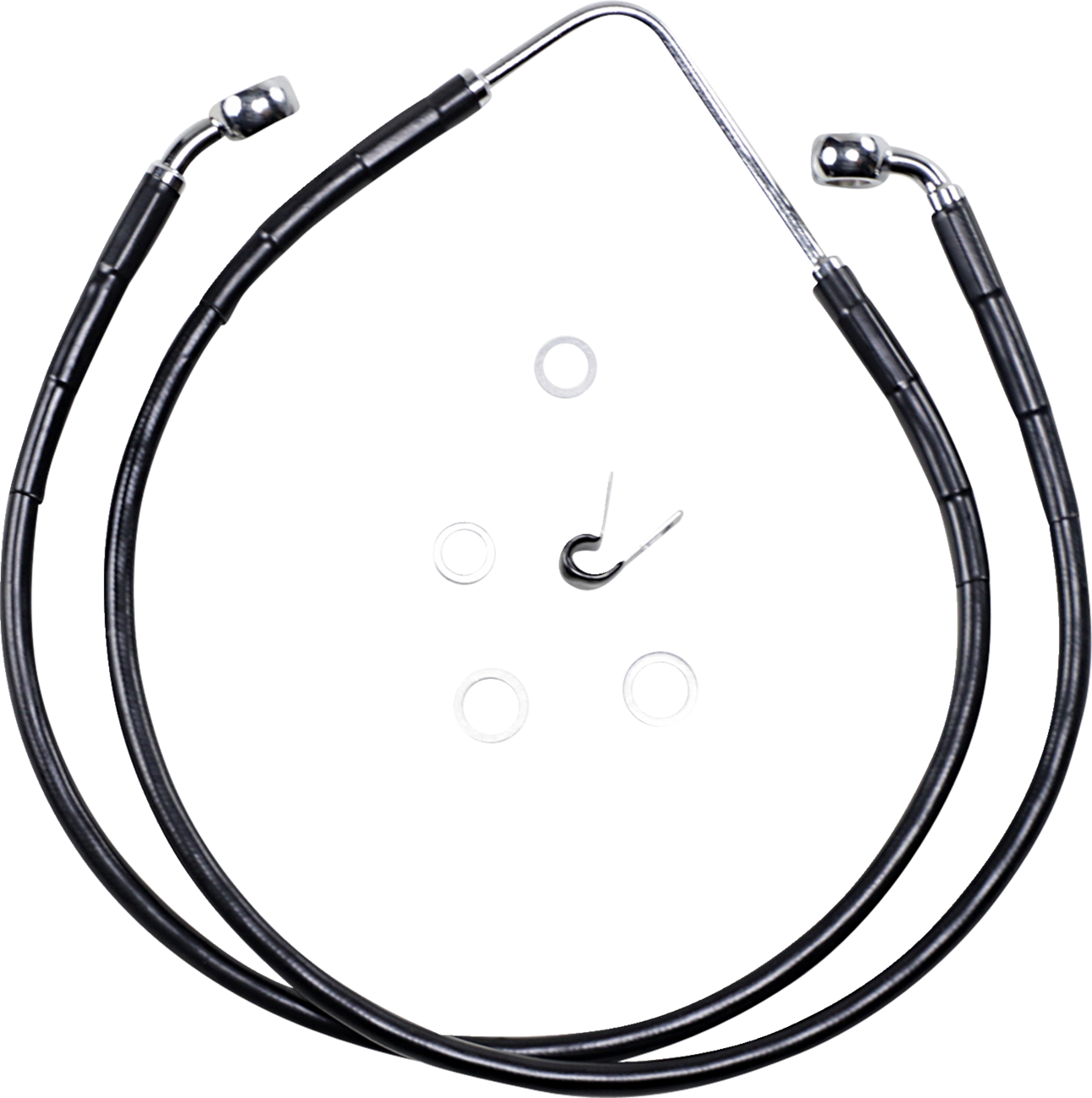 Drag specialties Brake Line - Front (Upper) - Black 2006-2006 Harley Davidson FXDWGI Dyna Wide Glide / 2007-2007 Harley Davidson FXDWG Dyna Wide Glide