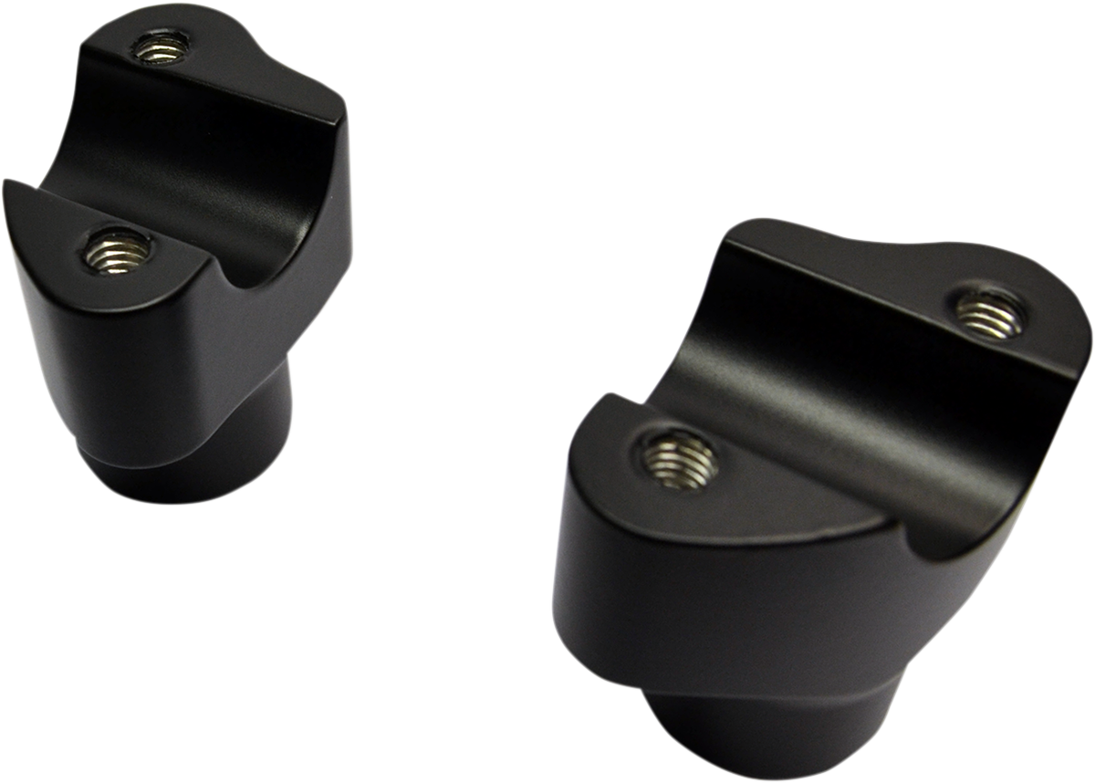 Drag specialties Buffalo Billet Aluminum Handlebar Risers - 1-1/2" - Flat Black