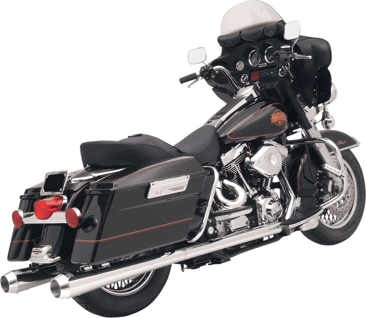 Bassani Chrome Megaphone Exhaust Mufflers 1995-2016 Harley Touring FLHR FLHX