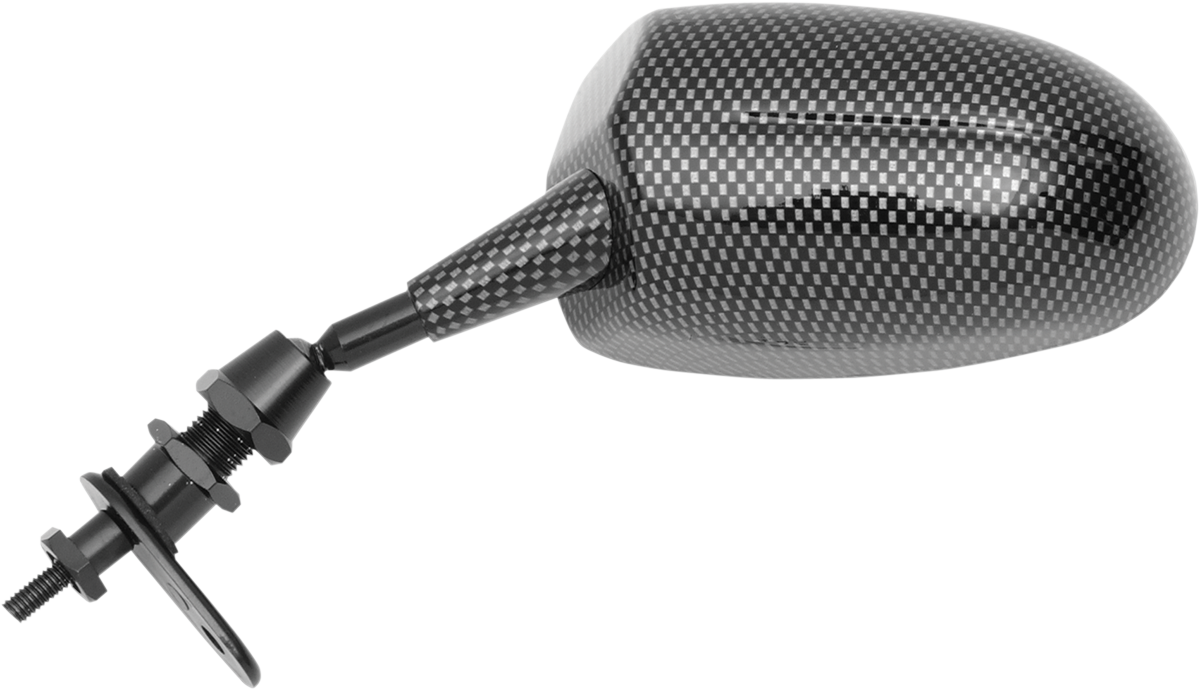 Parts unlimited Mirror - Side View - Teardrop - Carbon Fiber - Left - Each