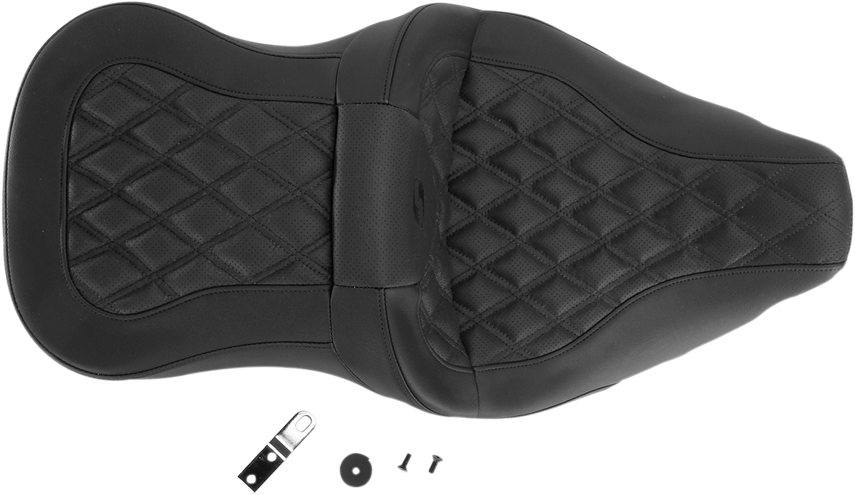 Saddlemen Roadsofa LS Lattice Stitch 2-Up Seat For Harley Touring 2008-2025