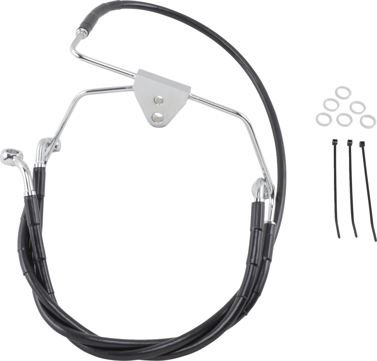 Drag specialties Brake Line - Front - Black - +4" - FLH '96-'07 Harley Davidson