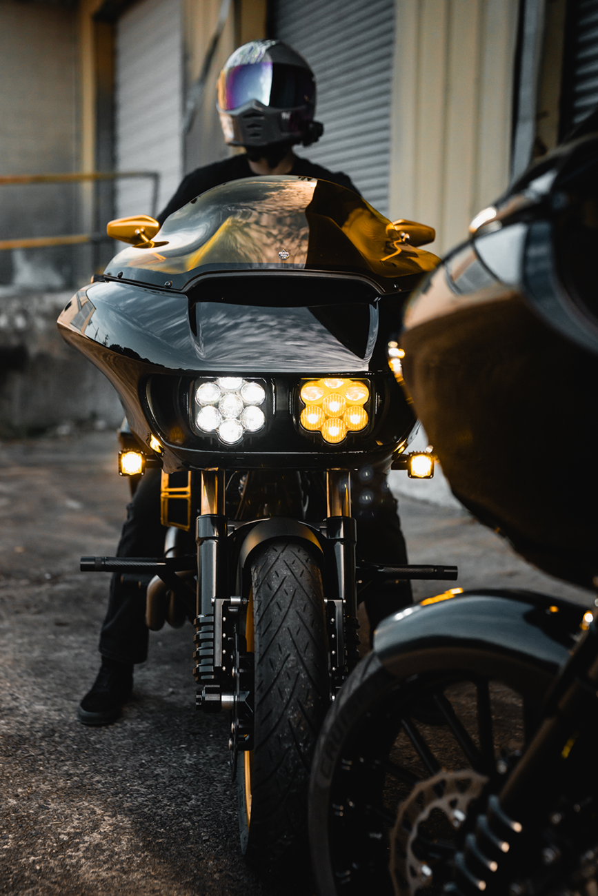 Custom Dynamics Shark Demon Headlight / Fog Lamp For Harley Road Glide 2015-2025