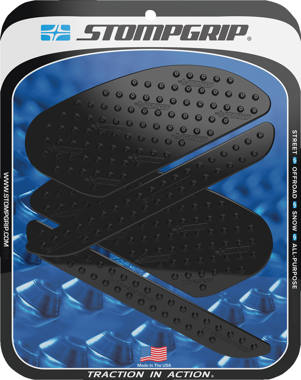 Stompgrip Traction Pad Tank Grips - Volcano - Black - Ninja H2 2015-2025 Kawasaki ZX1000 Ninja H2 / 2017-2025 Kawasaki ZX1000 Ninja H2 Carbon / 2015-2025 Kawasaki ZX1000 Ninja H2R
