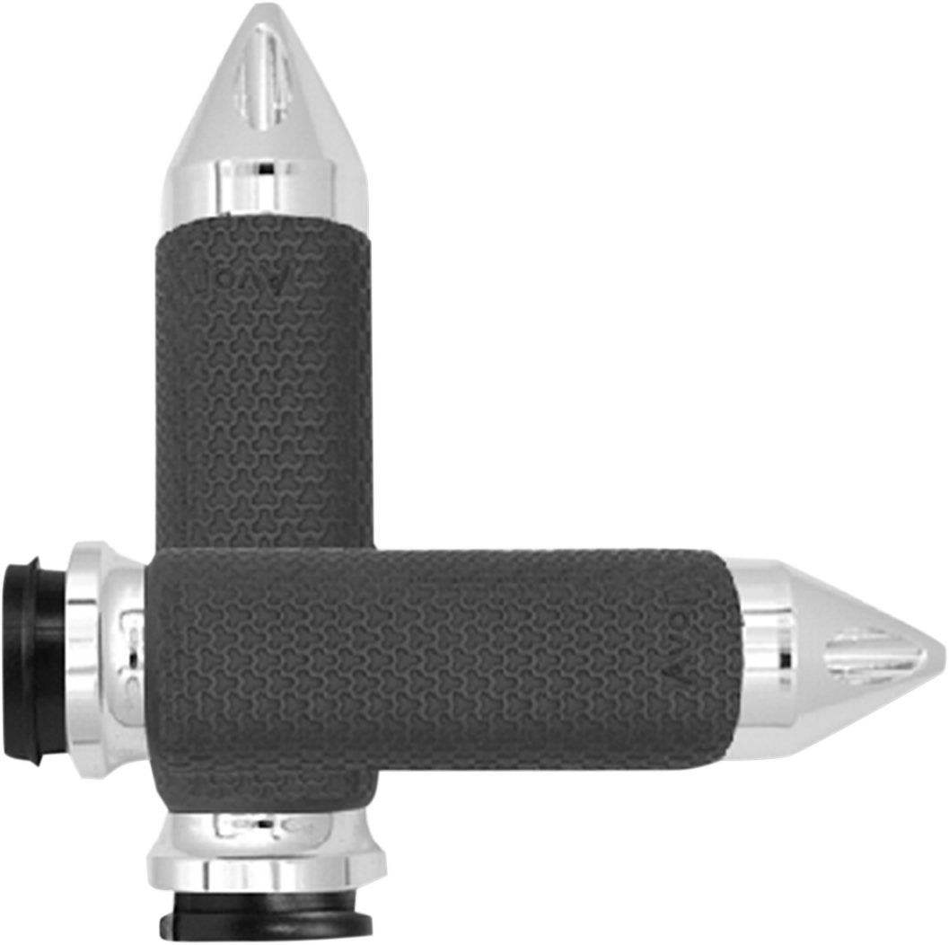 Avon grips Vibration Dampening Memory Foam Grips - Large - Spike - TBW - Chrome Harley Davidson