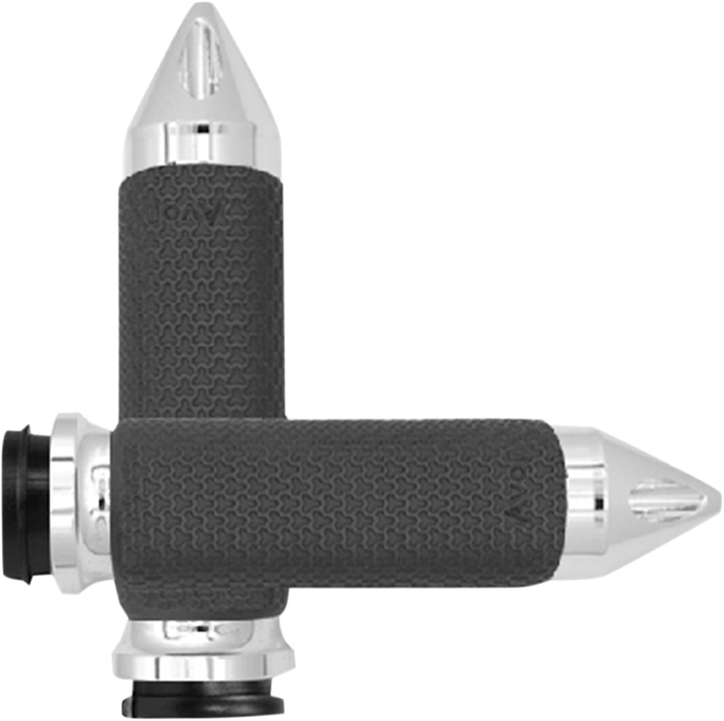 Avon grips Vibration Dampening Memory Foam Grips - Large - Spike - TBW - Chrome Harley Davidson