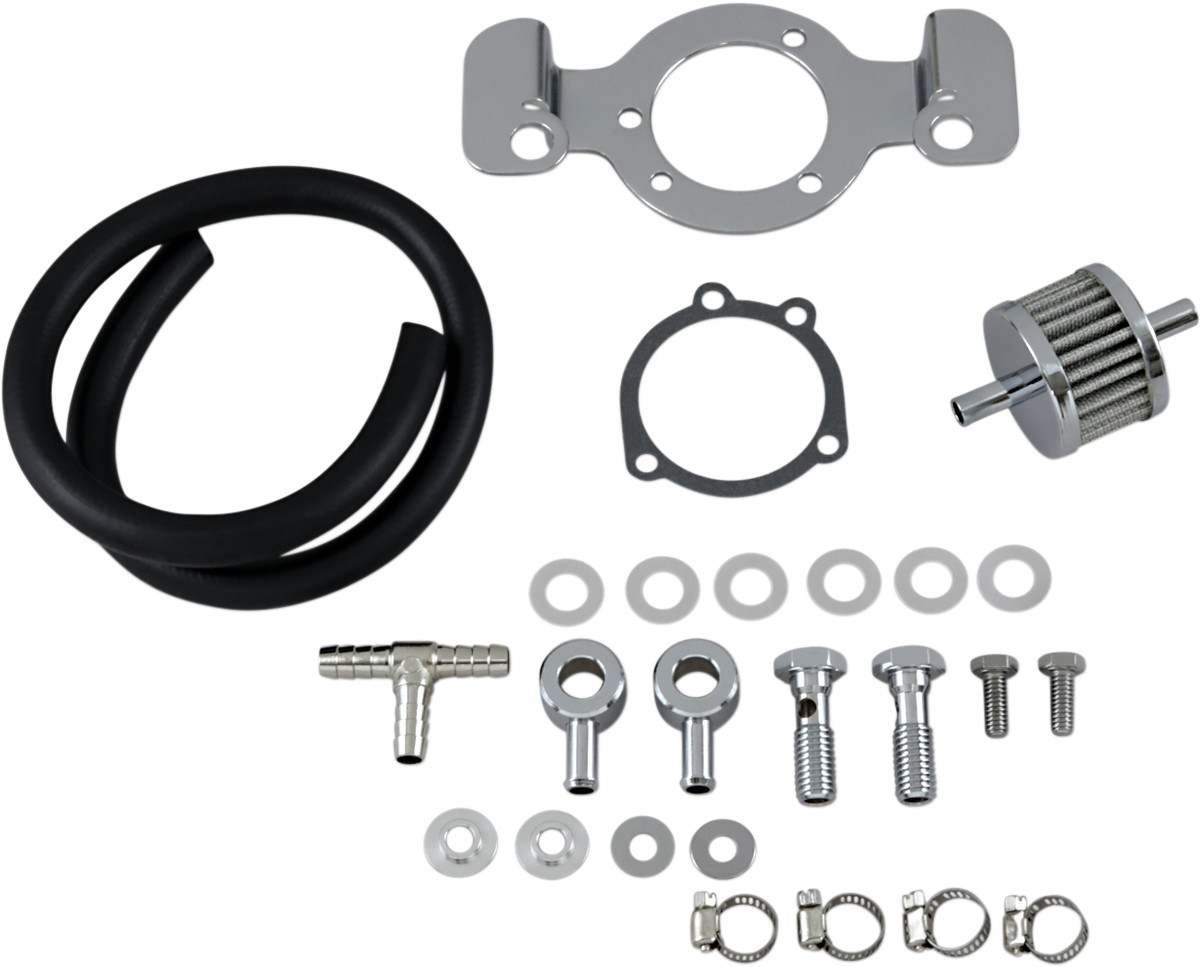 Drag Specialties Crankcase Breather with Support Bracket Kit