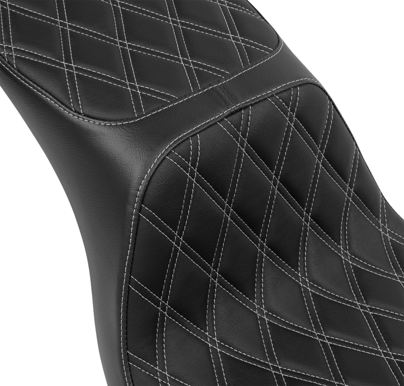 Drag specialties seats Predator 2-Up Seat - Vinyl - Double Diamond - Silver Stitching - FLSB/FXLRS '18-'24 Harley Davidson
