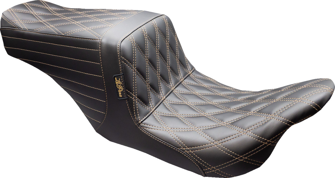 Le Pera TailWhip Double Diamond Stitch 2-Up Seat For Harley Touring 2008-2025