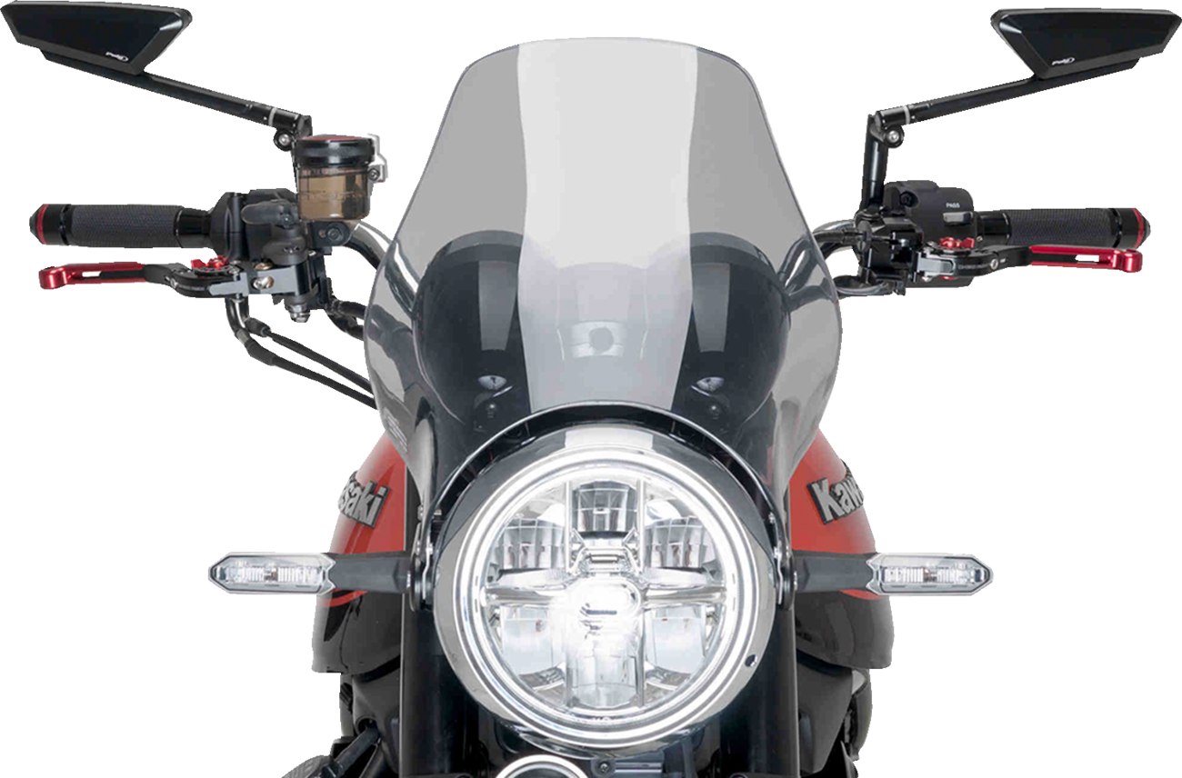 Puig hi-tech parts Naked Windshield - Smoke - Z900RS/SE 2022-2024 Kawasaki ZR900 Z900 SE / 2022-2025 Kawasaki ZR900 Z900RS / 2025-2025 Kawasaki Z 900 SE