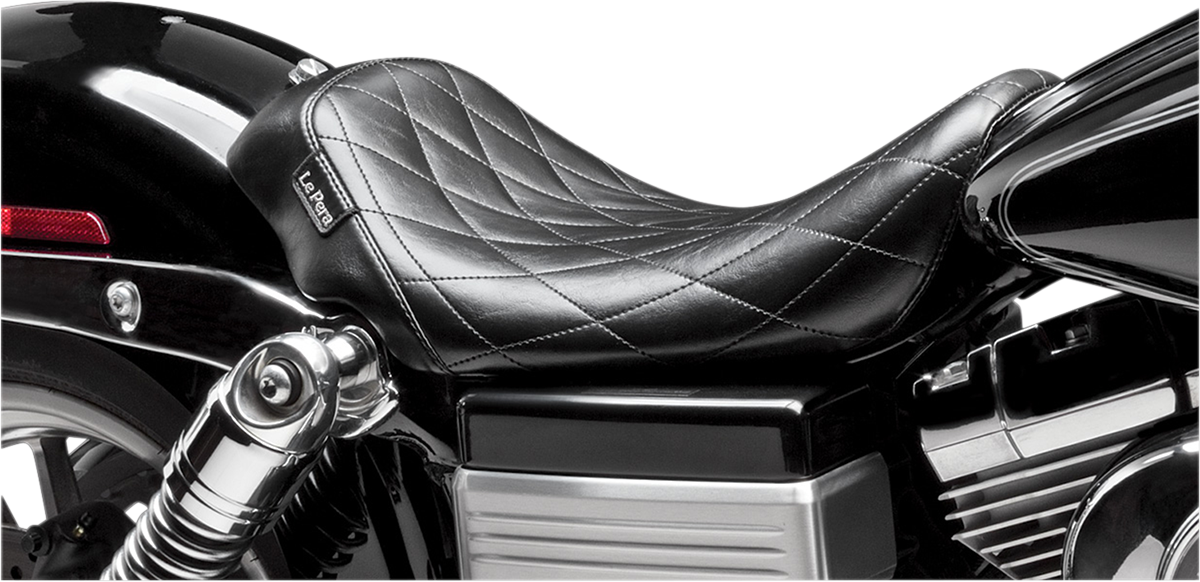 Le pera Bare Bones Solo Seat - Diamond Stitch - Black - Dyna '06-'17 Harley Davidson