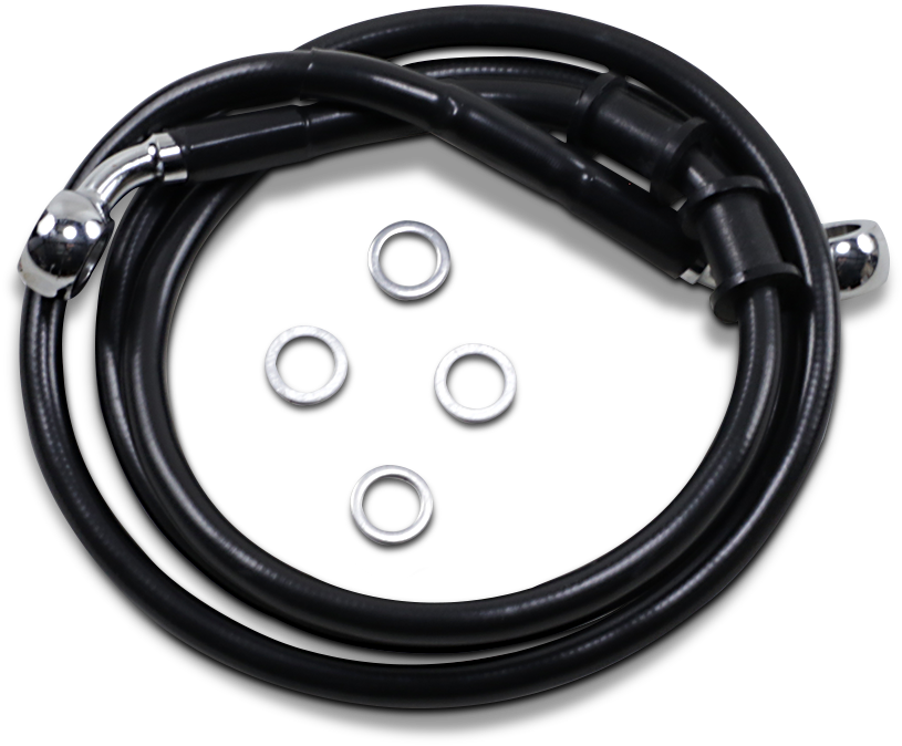 Drag specialties Brake Line - Front - +8" - Black - XL 2014-2019 Harley Davidson XL883L SuperLow / 2014-2017 Harley Davidson XL1200T SuperLow 1200T