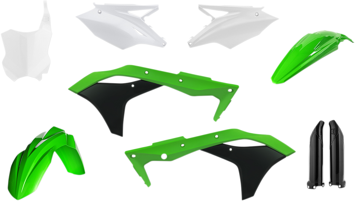 Acerbis Full Replacement Body Kit - '17 OEM Green/Black/White - KX250F 2017-2017 Kawasaki KX250F