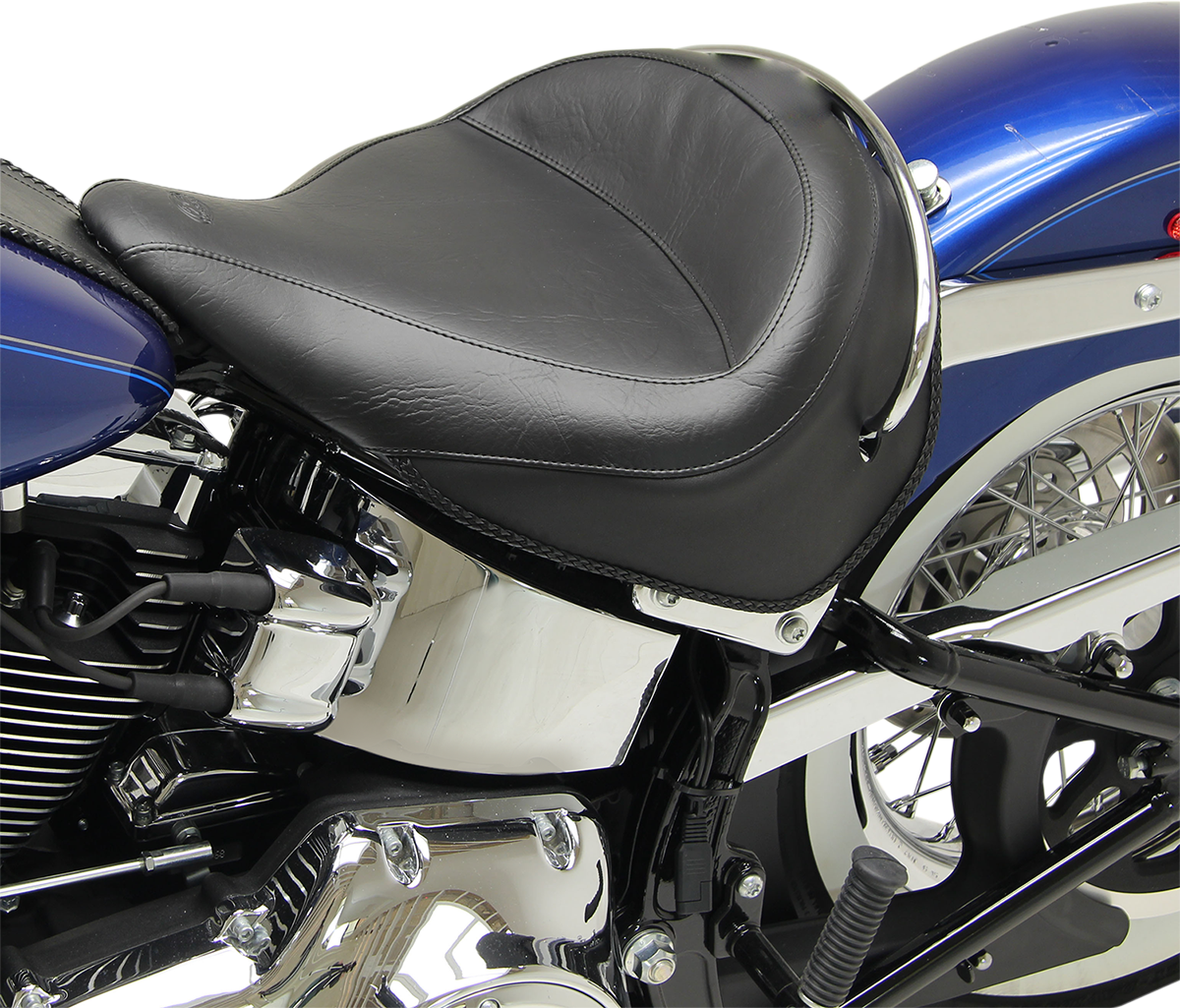Mustang Vintage Wide Solo Vinyl Seat for 2005-2017 Harley Softail Deluxe FLSTN
