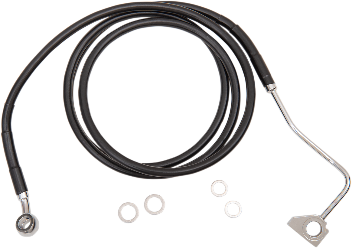 Drag specialties Brake Line - Front (Upper) - Black - +6" with ABS Harley Davidson