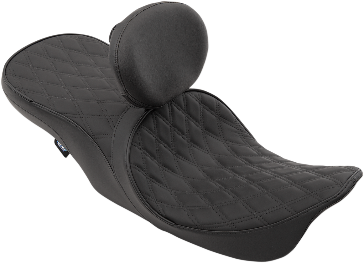 Drag specialties seats Low Forward Touring Seat - Double Diamond - Driver Backrest - FLHR/FLHX '99-'07 Harley Davidson