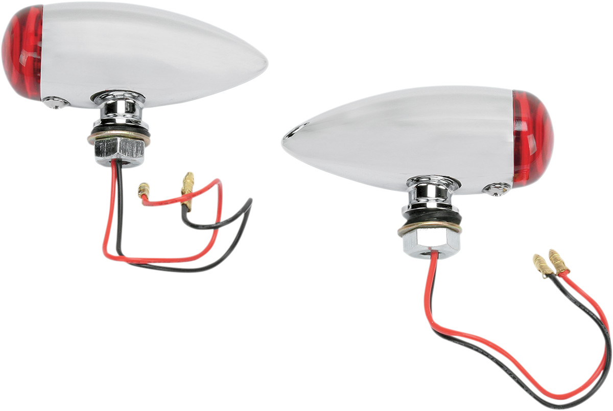 Drag specialties BulletvMarker Lights - LED - Red Lens - Chrome