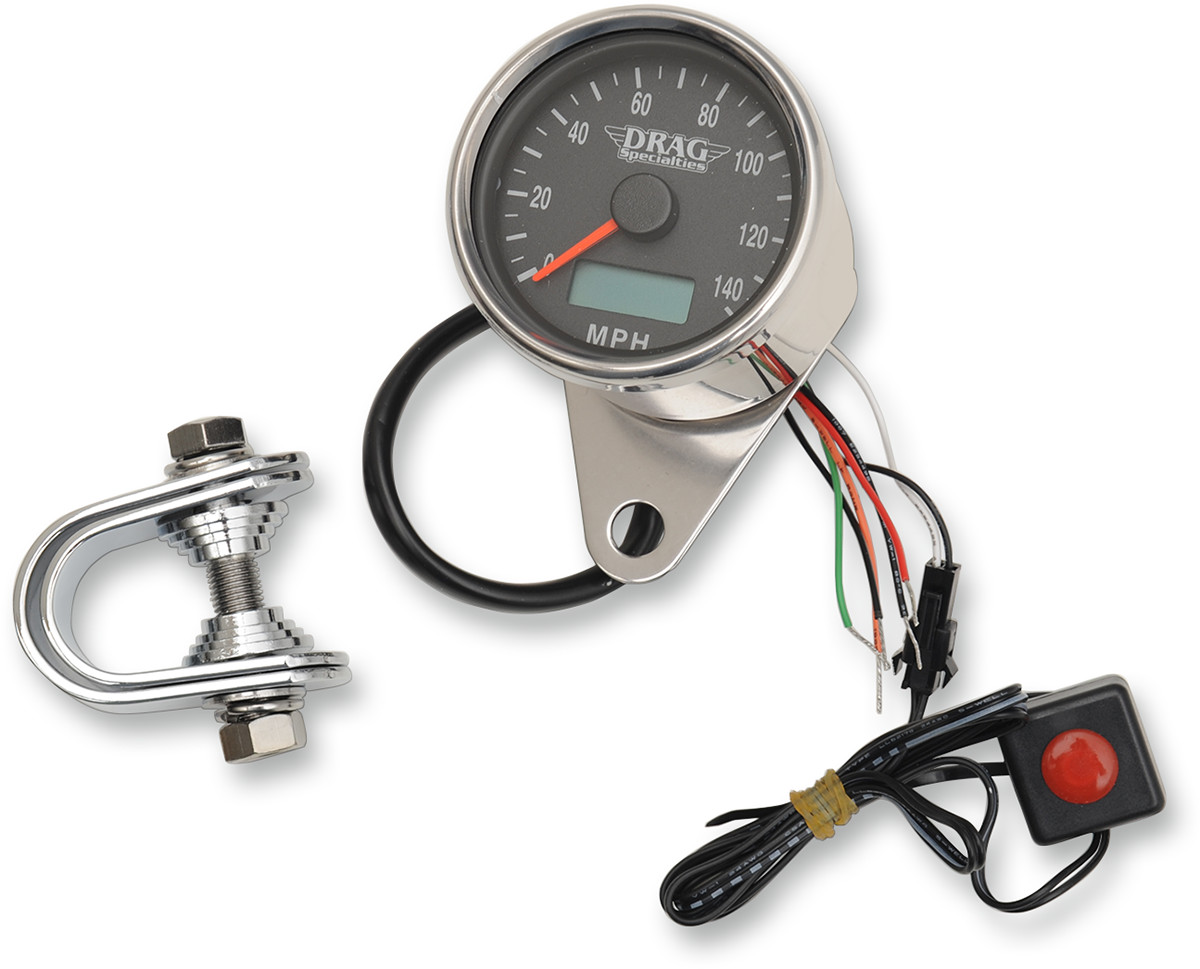 Drag Specialties Programmable Mini Electronic Speedometer with Odometer/Tripmeter