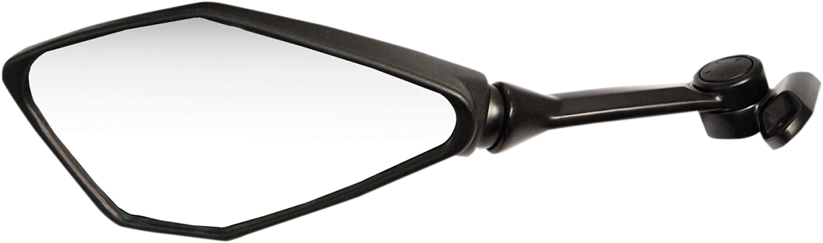 Emgo Mirror - Side View - Polygon - Black - Left 2013-2015 Kawasaki EX300 Ninja 300