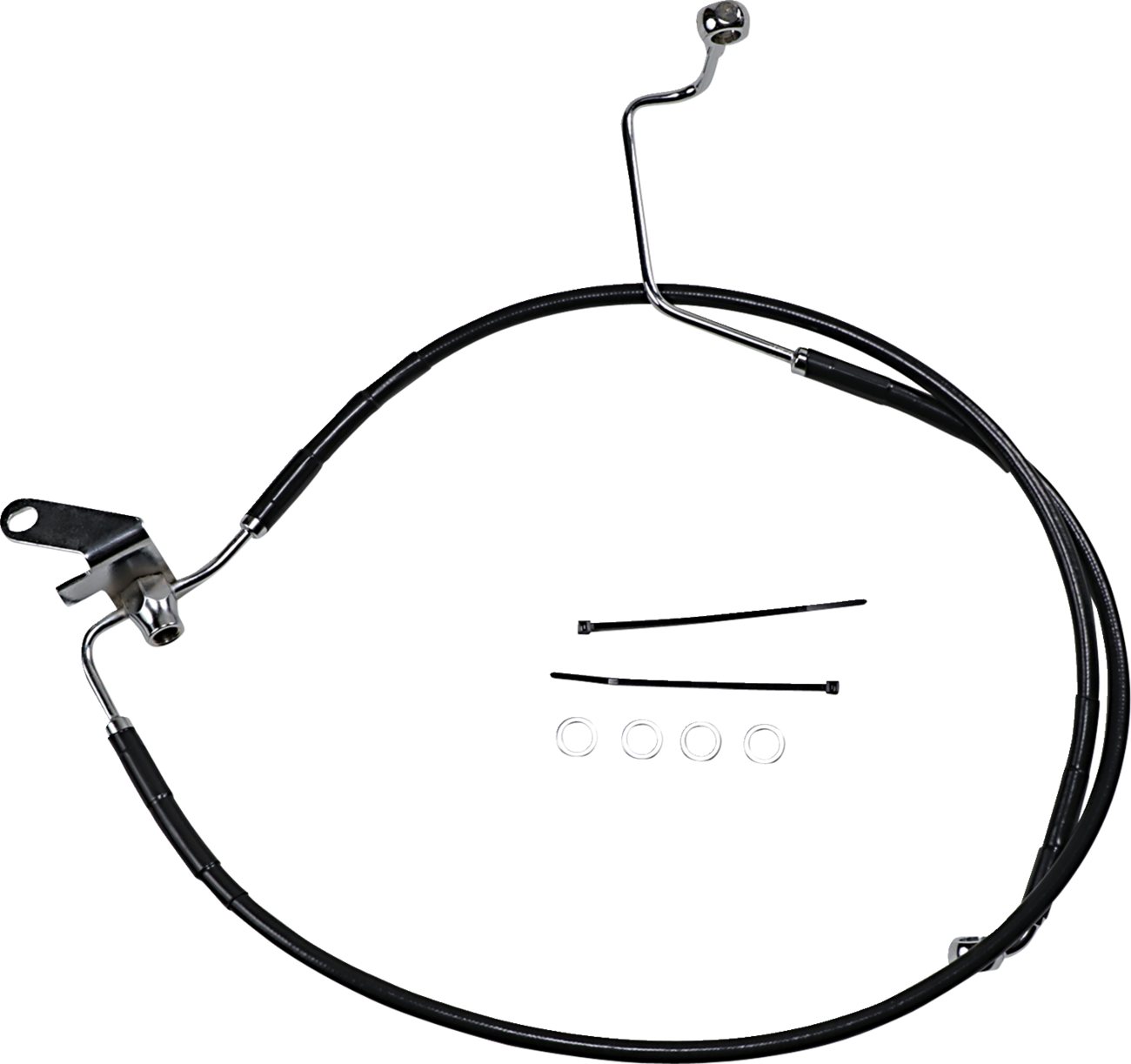 Drag specialties Brake Line - Rear - Black - +3" - Softail '04-'06 Harley Davidson