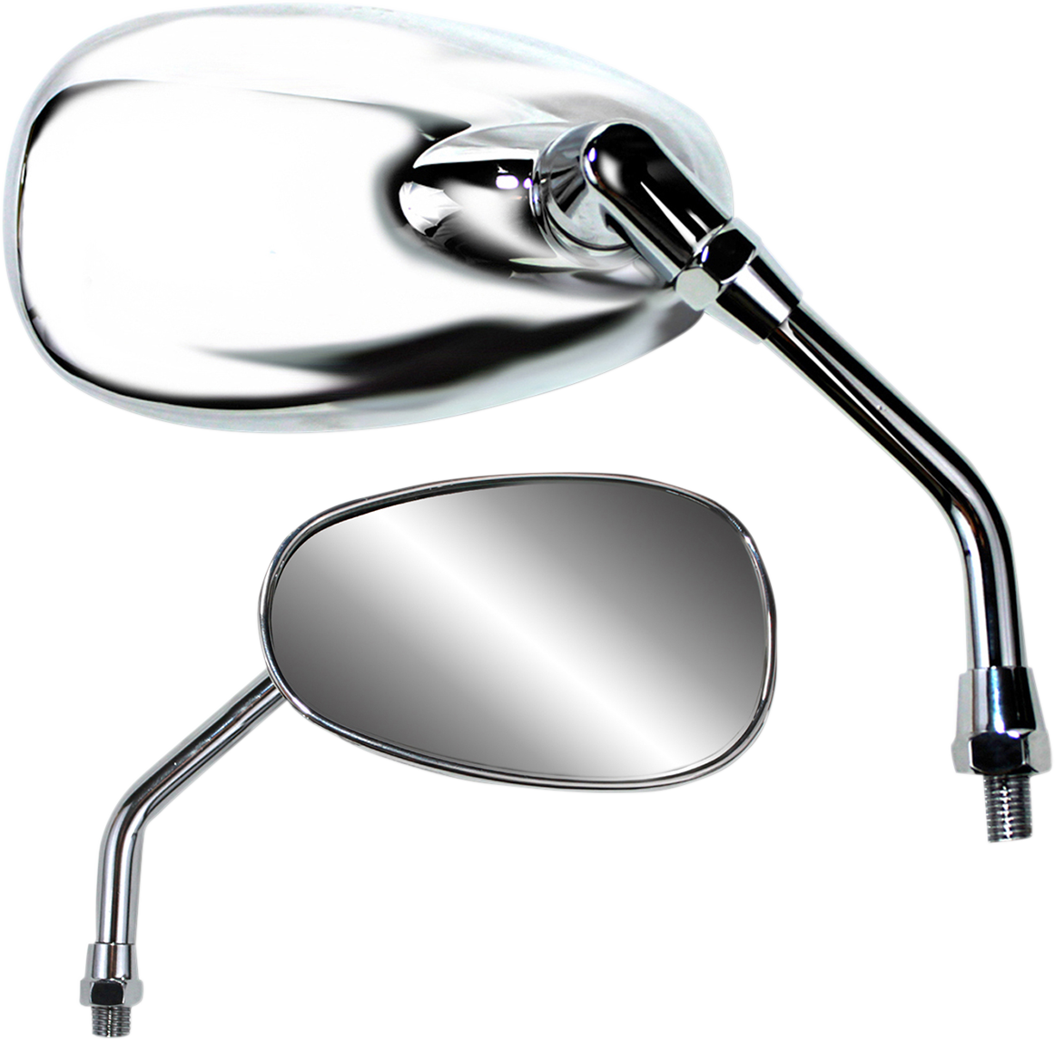 Parts unlimited Mirror - American-Style/Standard - Side View - Oval - Chrome - 5-1/2" - Each